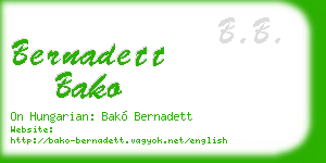 bernadett bako business card